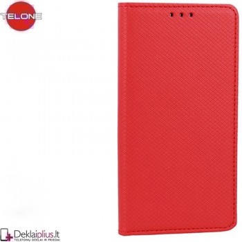 Telone atverčiamas dėklas - raudonas (telefonams Huawei Honor Magic 4 Lite)